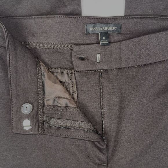 Banana Republic Womens Size 12 Brown Ponte Pants Chino Dress Ankle Trousers New - Picture 6 of 8